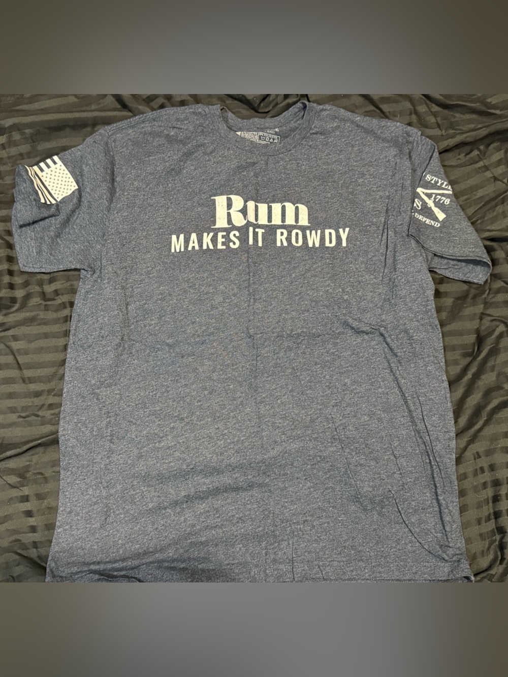 Grunt Style Navy Heather "Rum Makes It Rowdy" Men's Graphic Tee